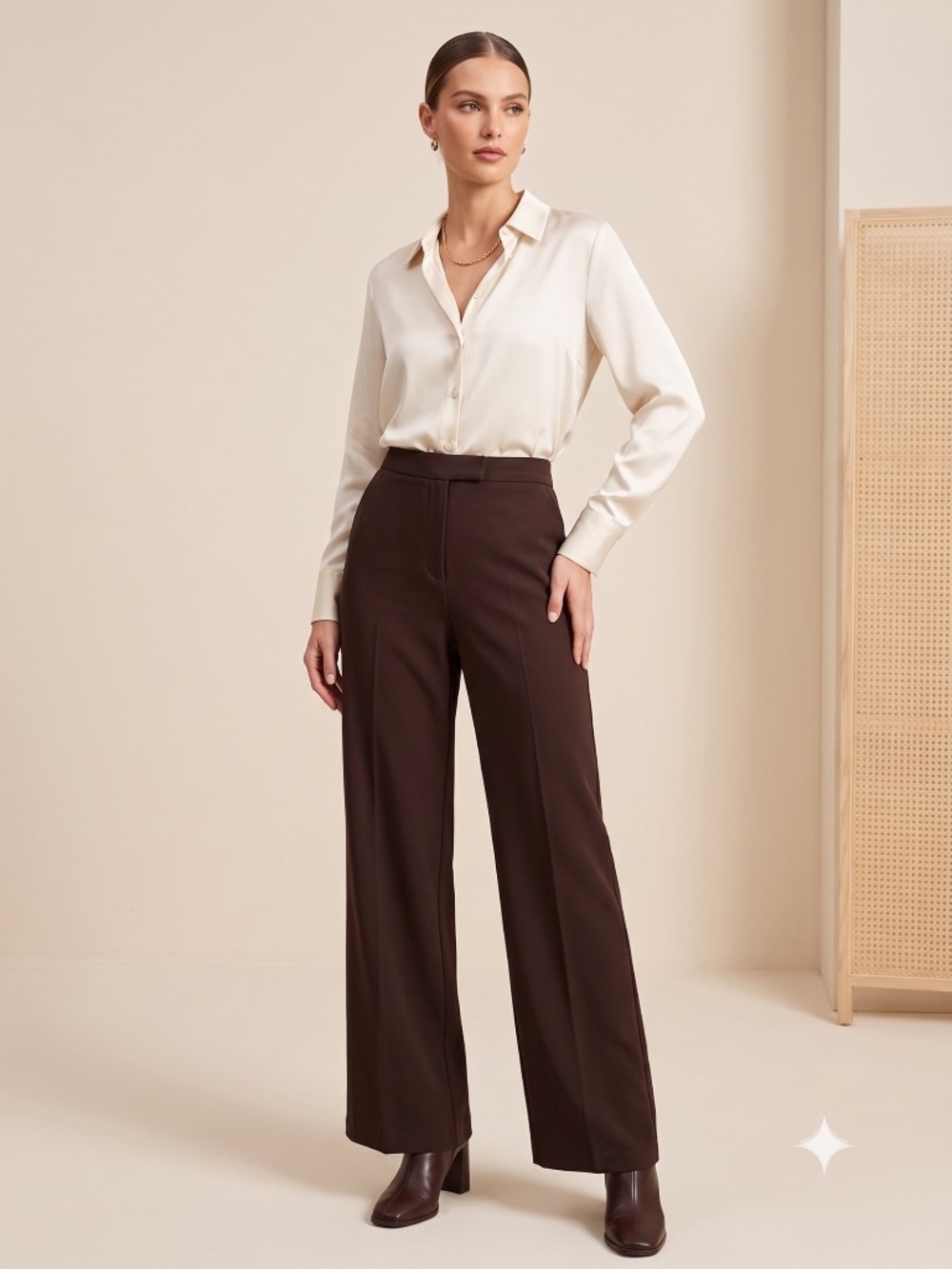 BCBGMAXAZRIA Women’s Brown Wide-Leg Dress Pants -- Size 2